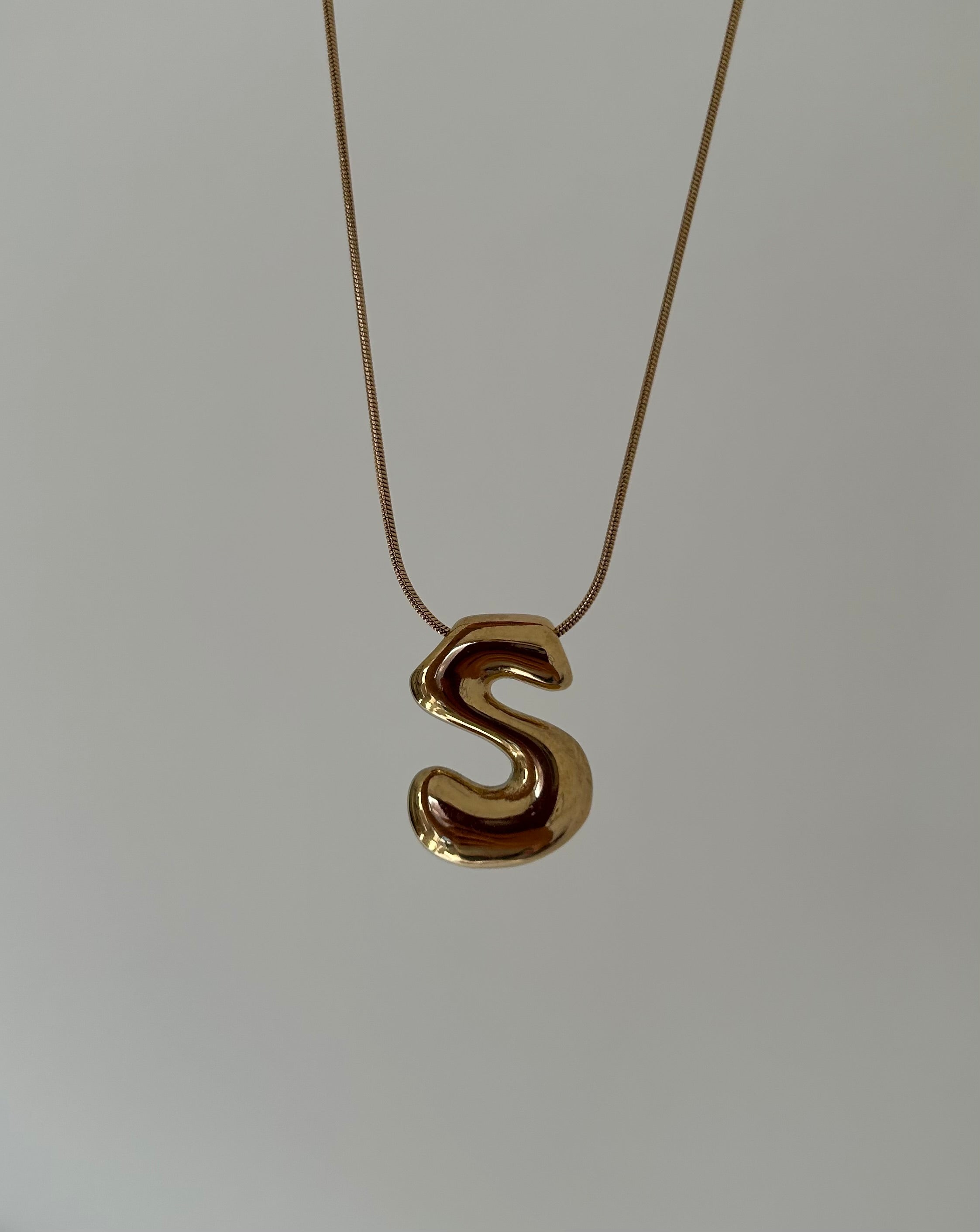 New Bubble Initial Necklace (gold plated)