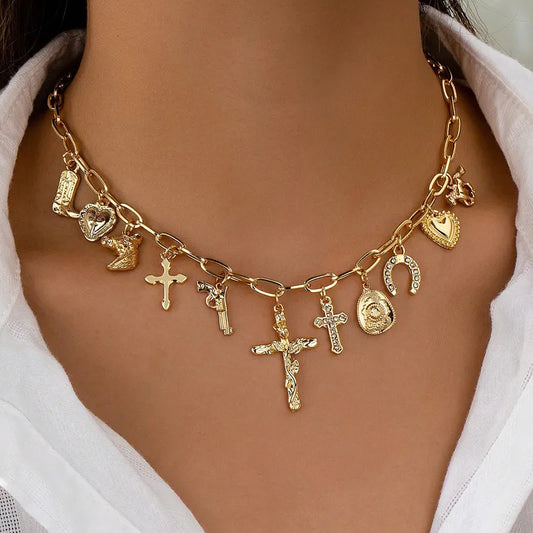 Cross charm necklace