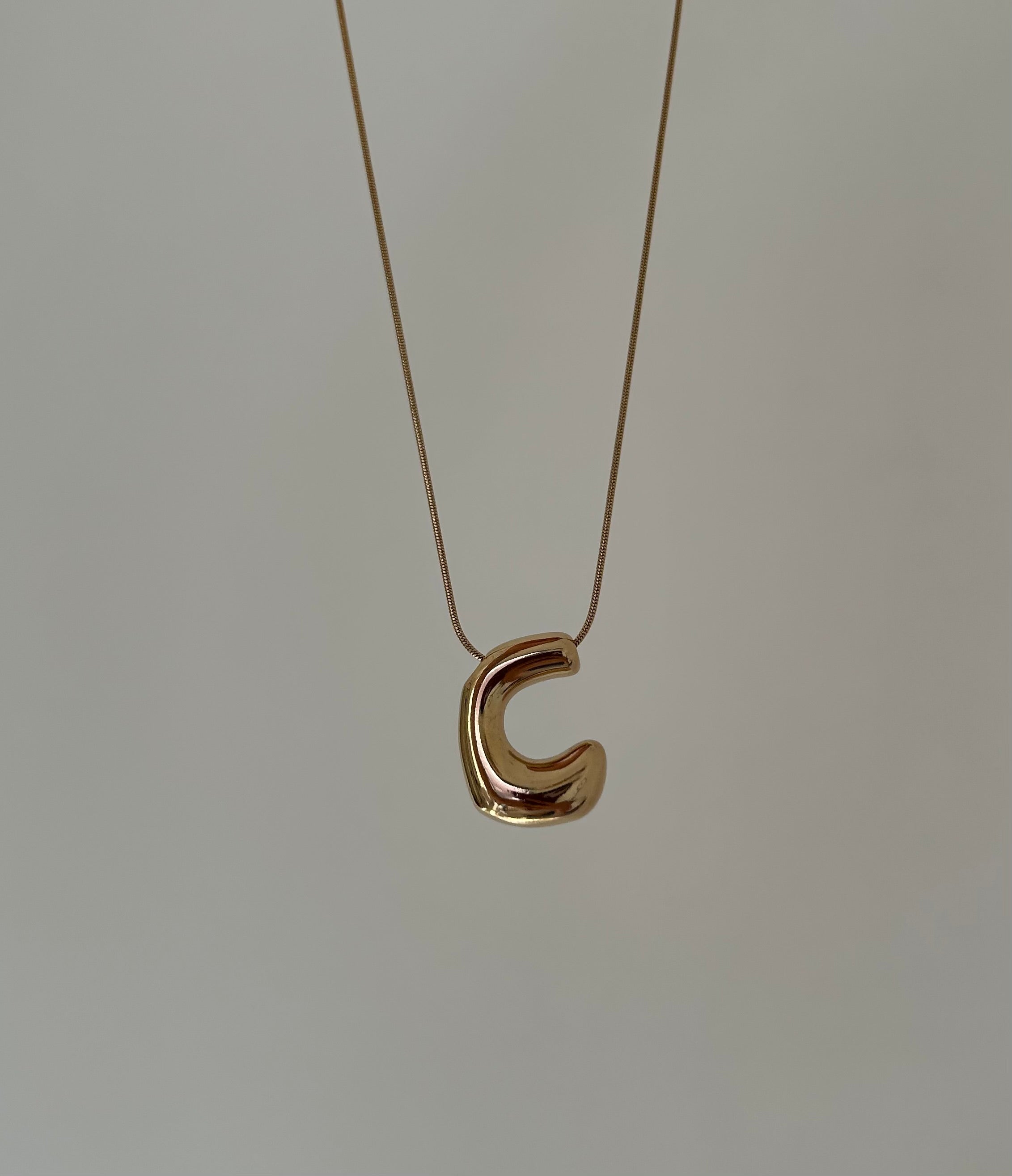 New Bubble Initial Necklace (gold plated)