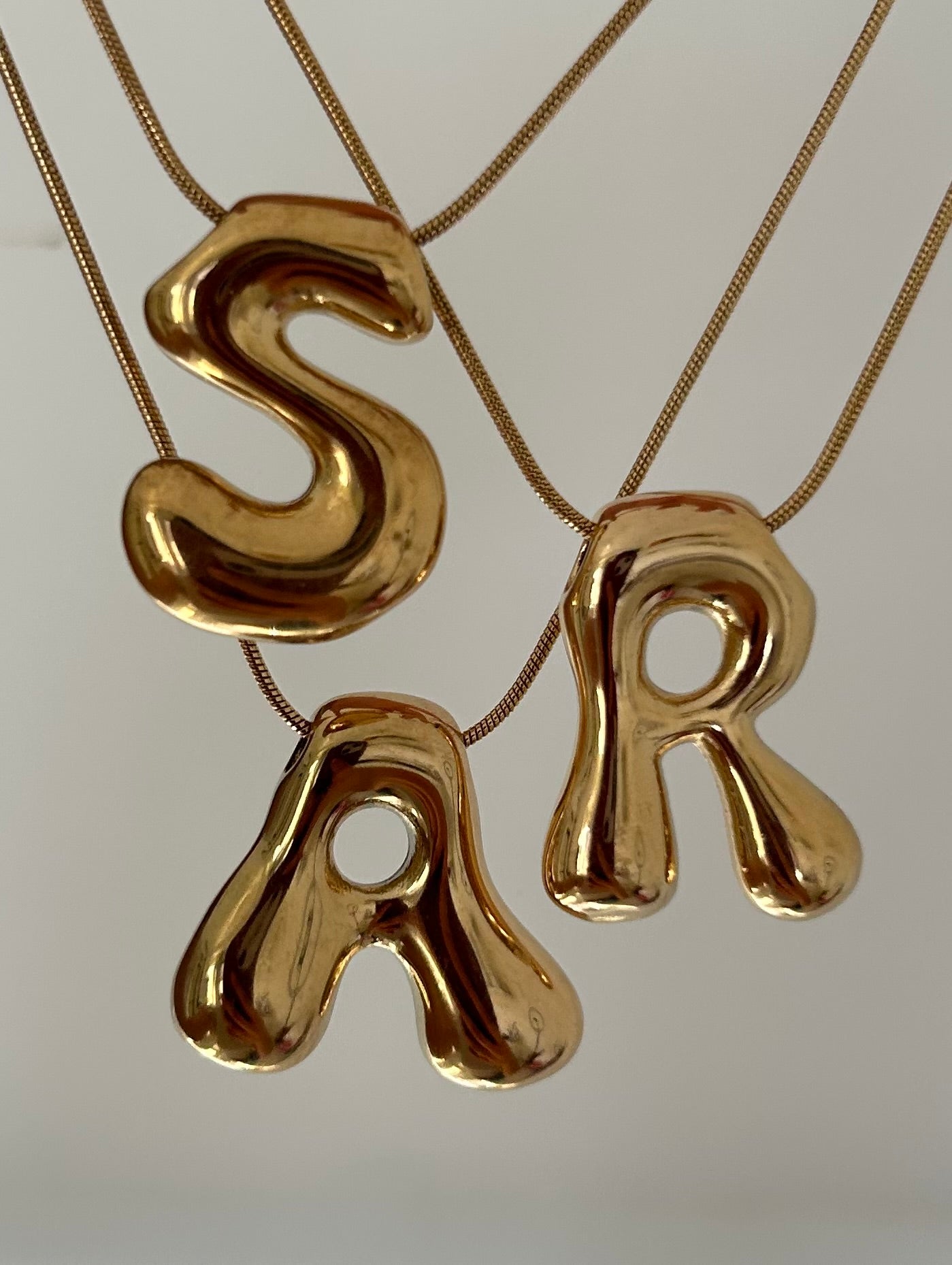 New Bubble Initial Necklace (gold plated)
