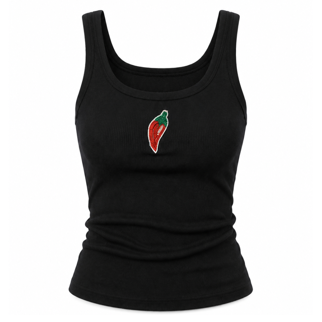 Nazar & mirchi beaded tank top (set of 2)