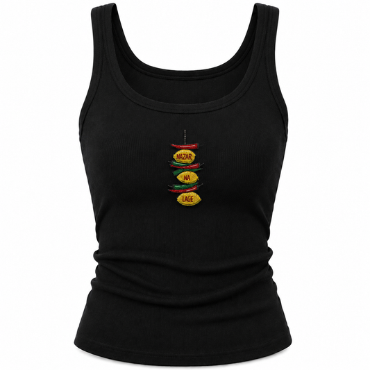 ‘Nazar na lage’ beaded tank top