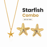 Starfish necklace & earrings combo