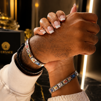 OG Italian Charm Couple Stainless Steel Bracelets with 18 + 18 Charms (Set of 2 Bracelets)