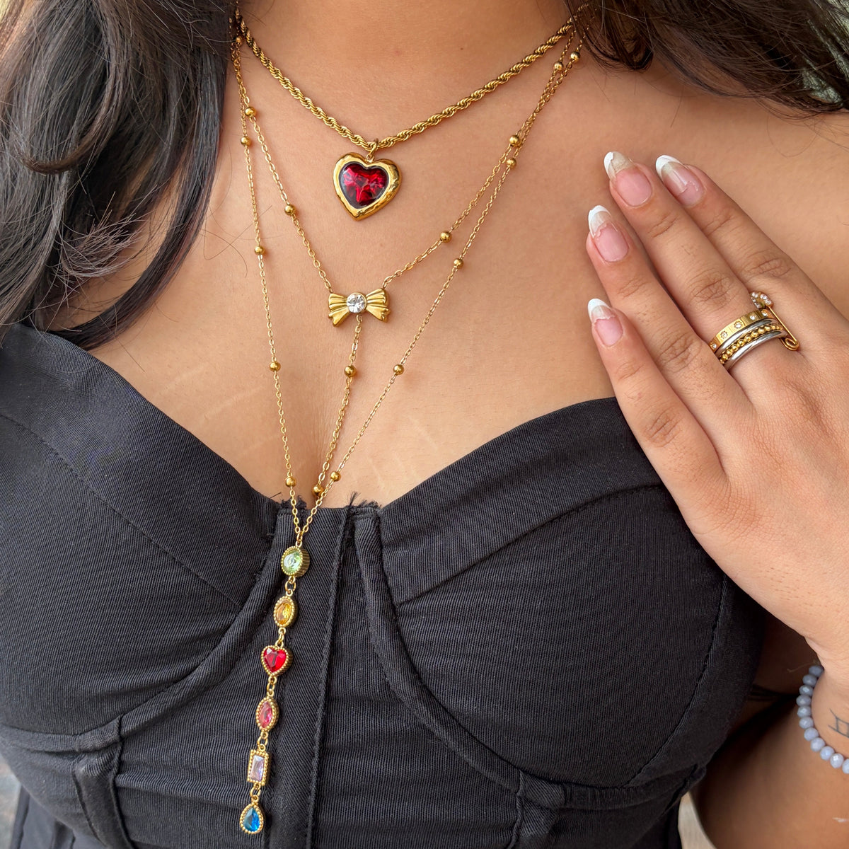 Juliet’s Necklace Stack | 18K Gold Plated (Set Of 3 Necklace)