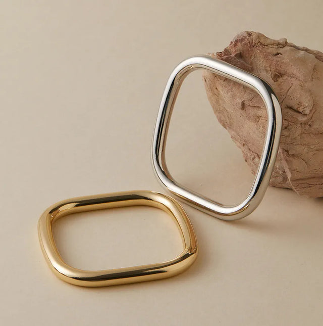 Square dual toned bangles