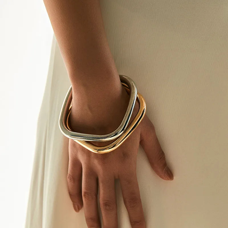 Square dual toned bangles