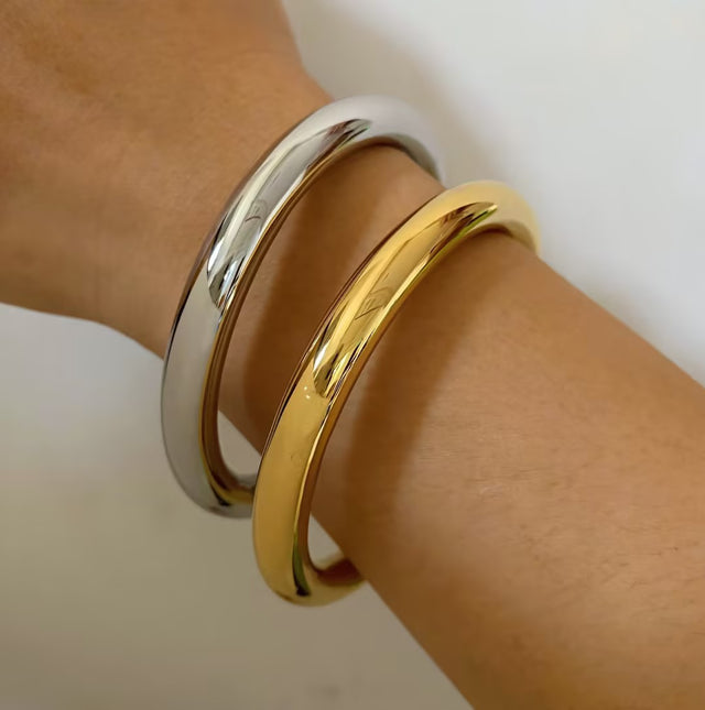 Silver Golden bangle set