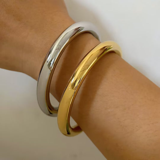 Silver Golden bangle set