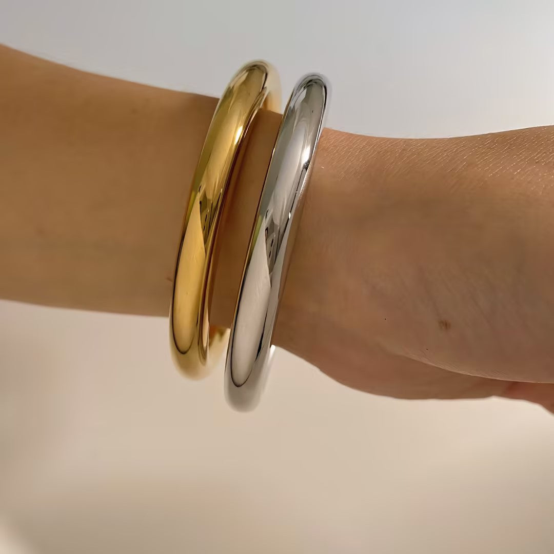 Silver Golden bangle set