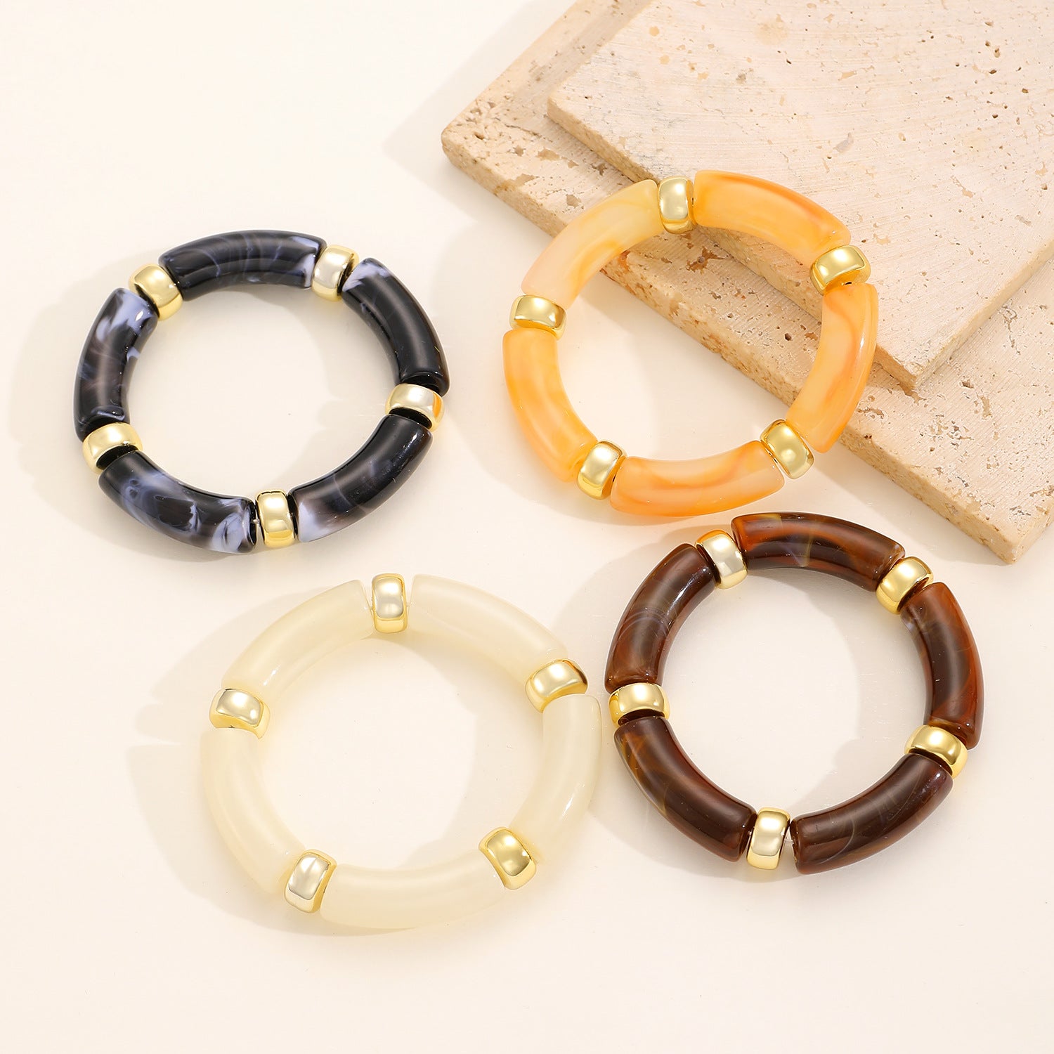 Rhea’s bracelet stack