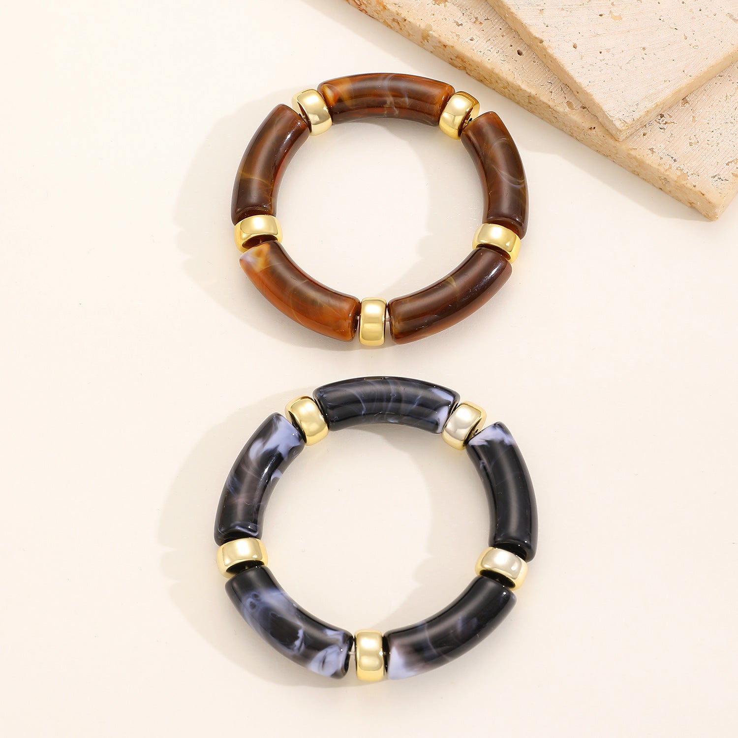 Rhea’s bracelet stack