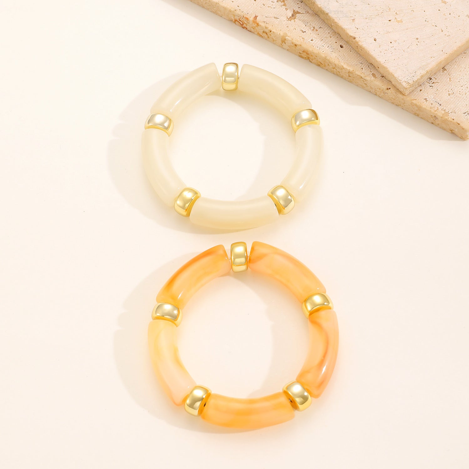 Rhea’s bracelet stack