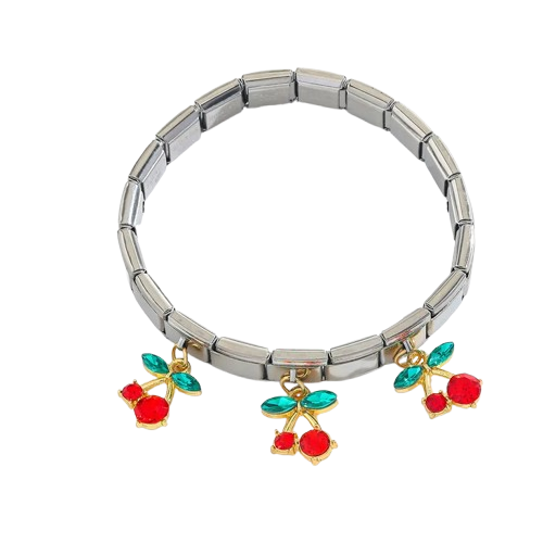 Cherry Italian Charm Bracelet