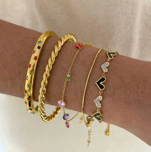 Salena Bracelet Stack (set of 5) PVD 16k gold plated