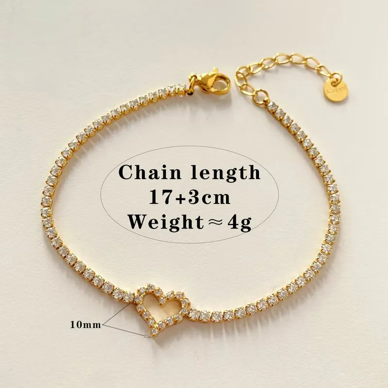 Heart Tennis Bracelet