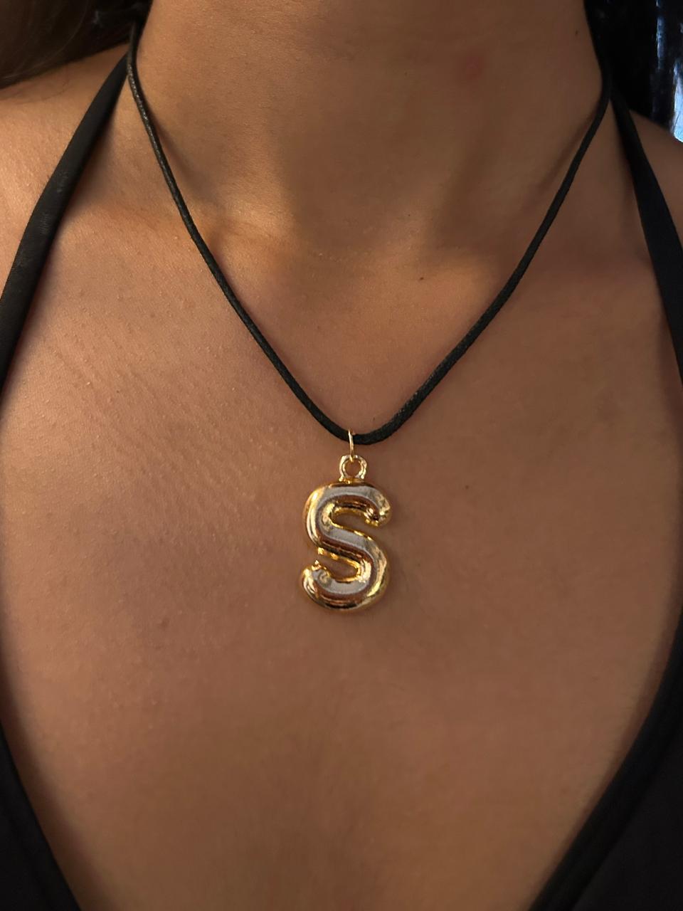 Bubble letter necklace