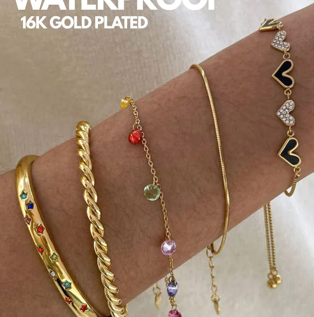 Salena Bracelet Stack (set of 5) PVD 16k gold plated