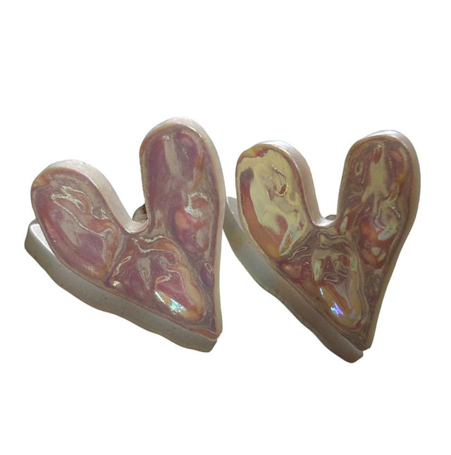 holographic heart earrings