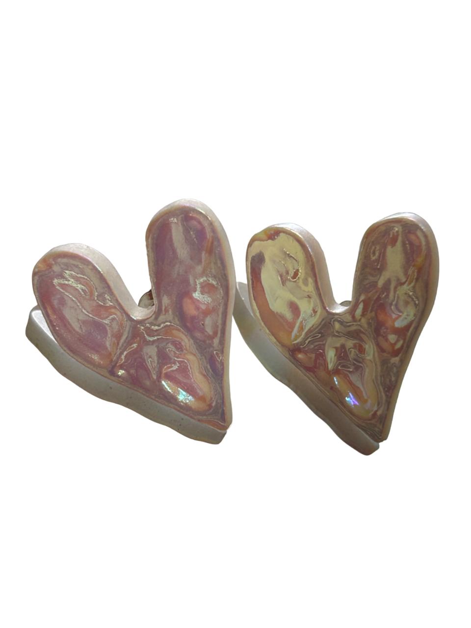 holographic heart earrings