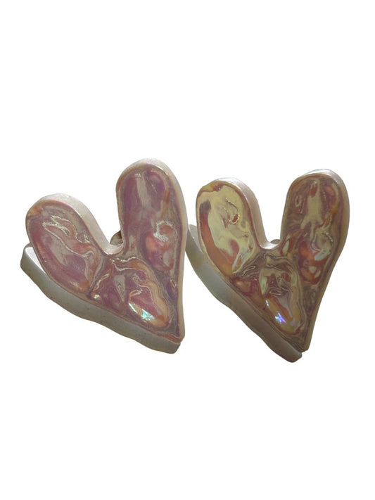 holographic heart earrings