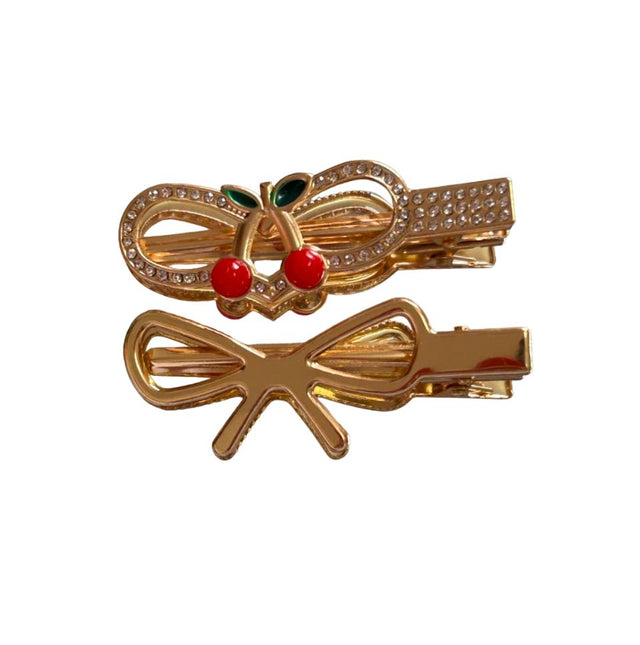 cherry-ribbion pins (set of 2)