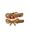 cherry-ribbion pins (set of 2)