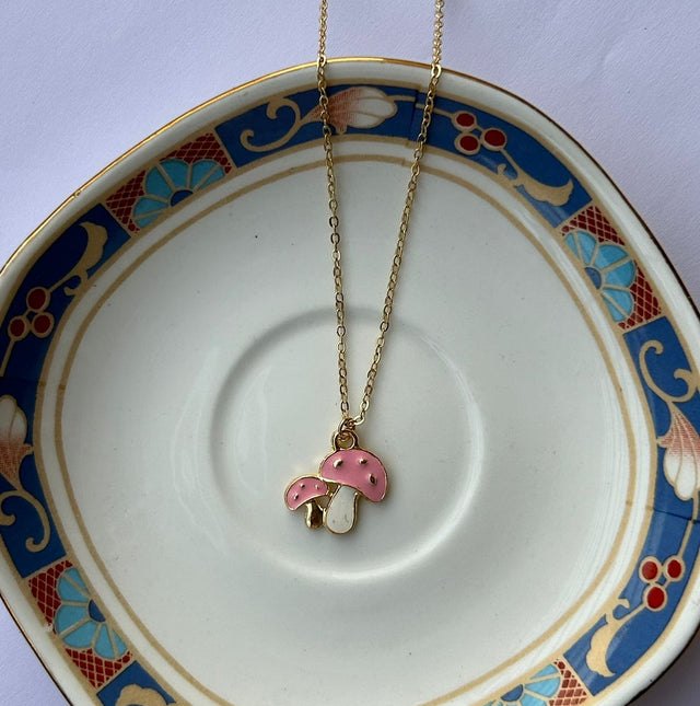 Double Mushroom Necklace
