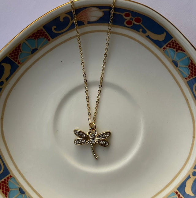 Diamond studded bee necklace