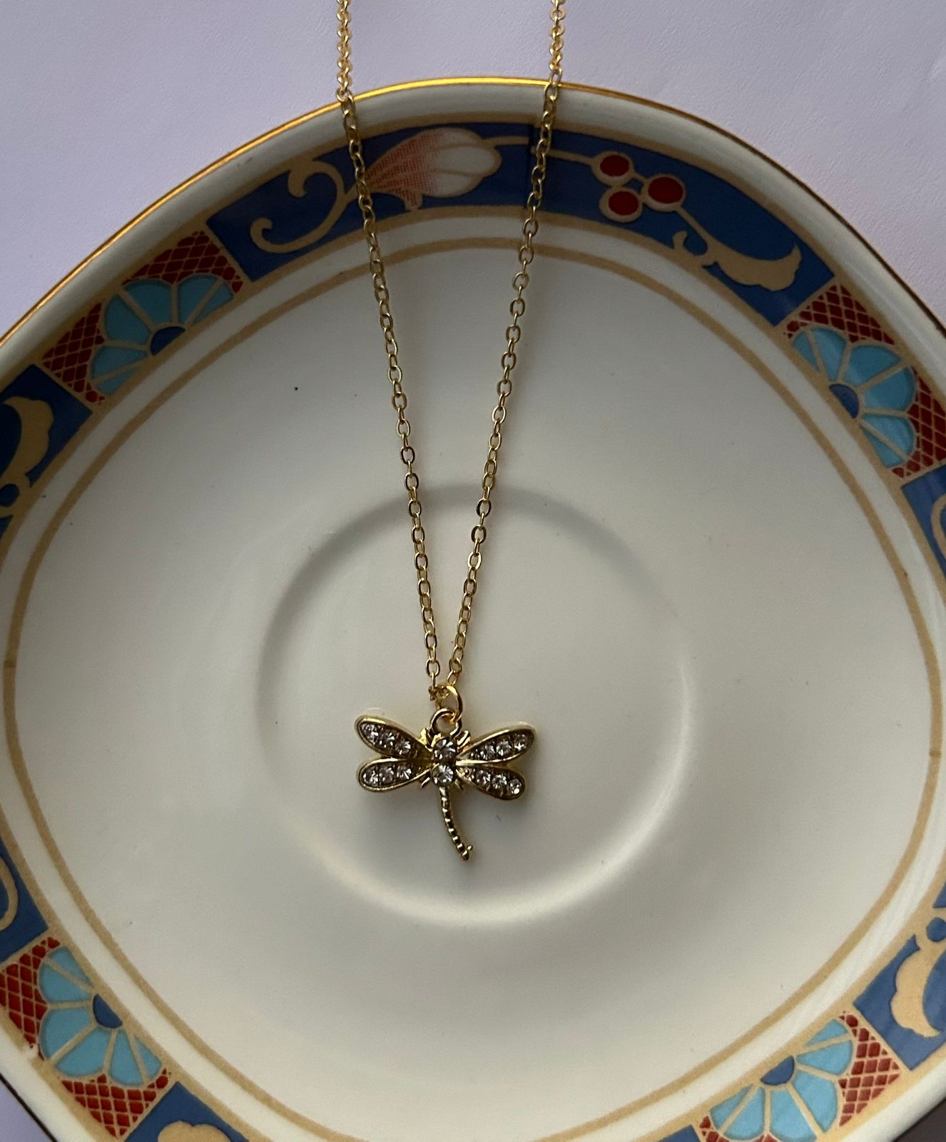 Diamond studded bee necklace