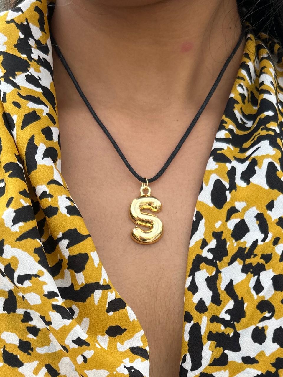 Bubble letter necklace