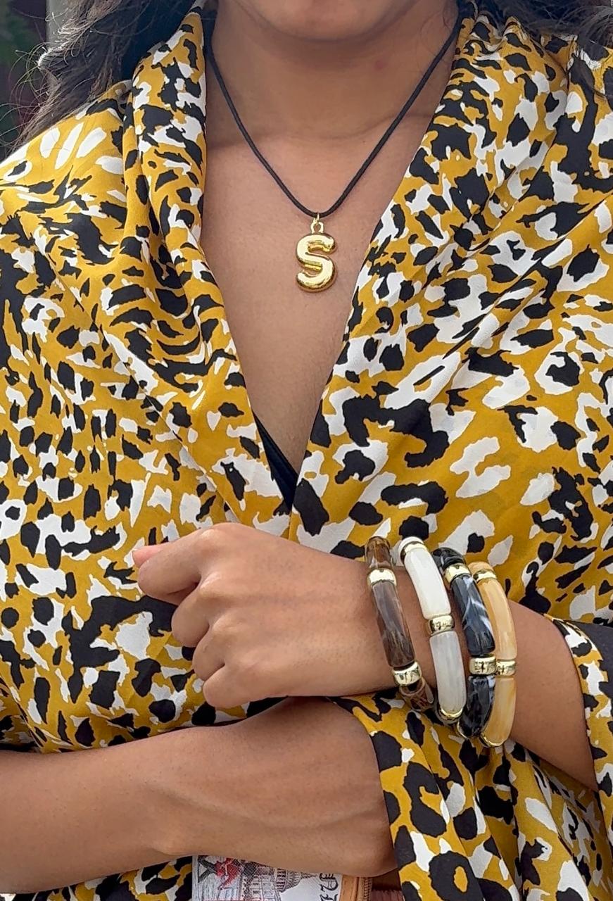 Bubble letter necklace