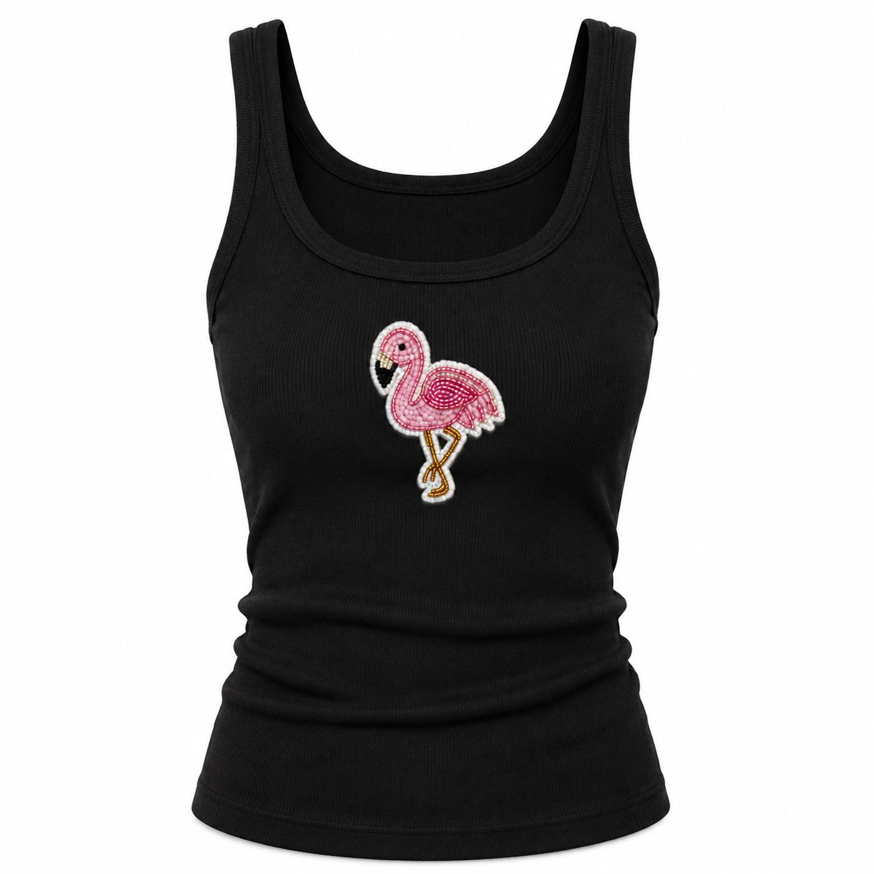 Flamingo beaded tank top