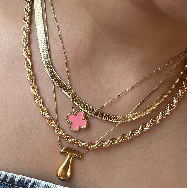 New Bubble Initial Necklace (gold plated)