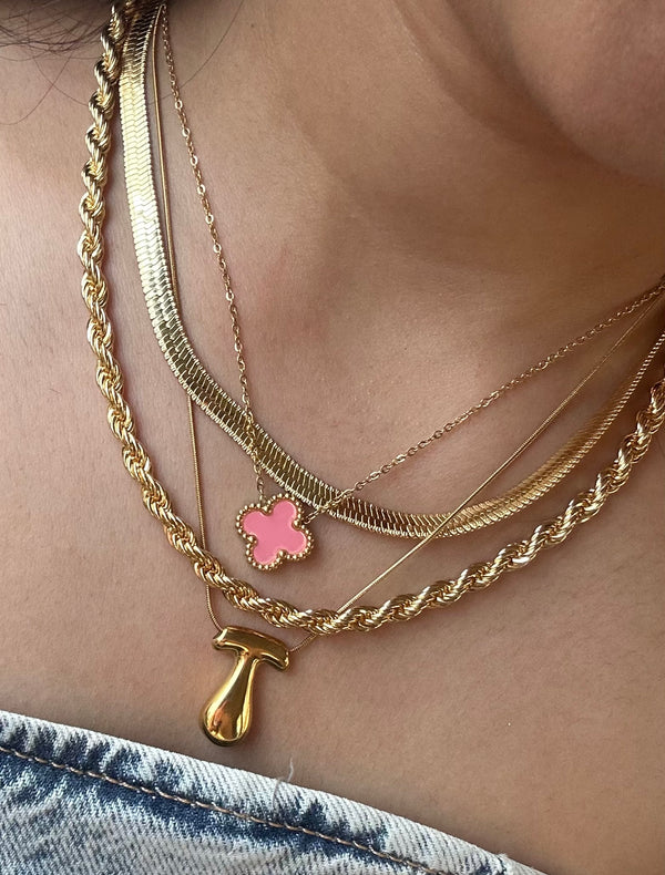 New Bubble Initial Necklace (gold plated)