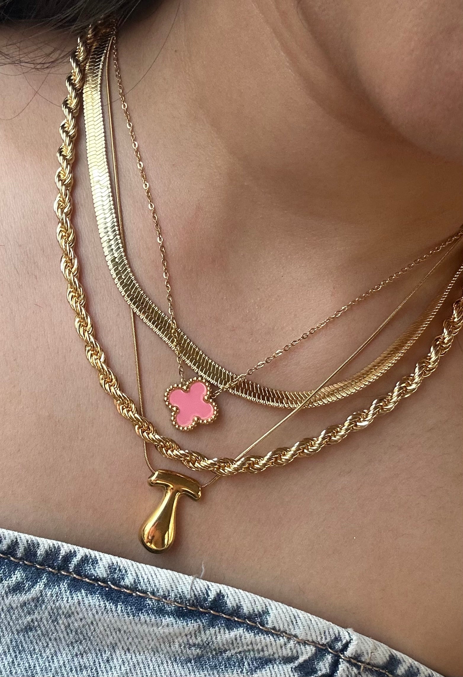 New Bubble Initial Necklace (gold plated)