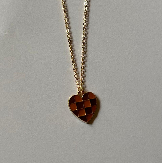 brown heart necklace