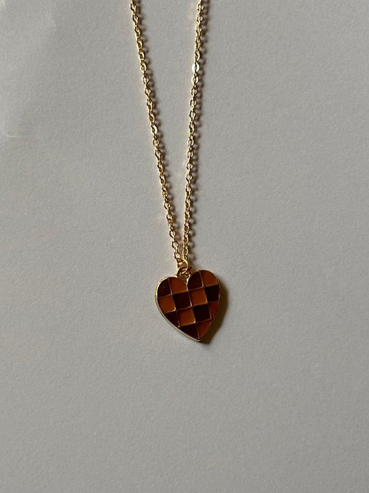 brown heart necklace
