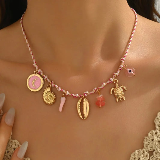 Roselle Charm Necklace