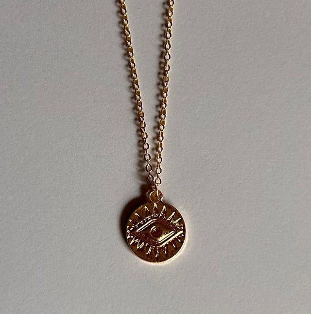 golden evil eye necklace