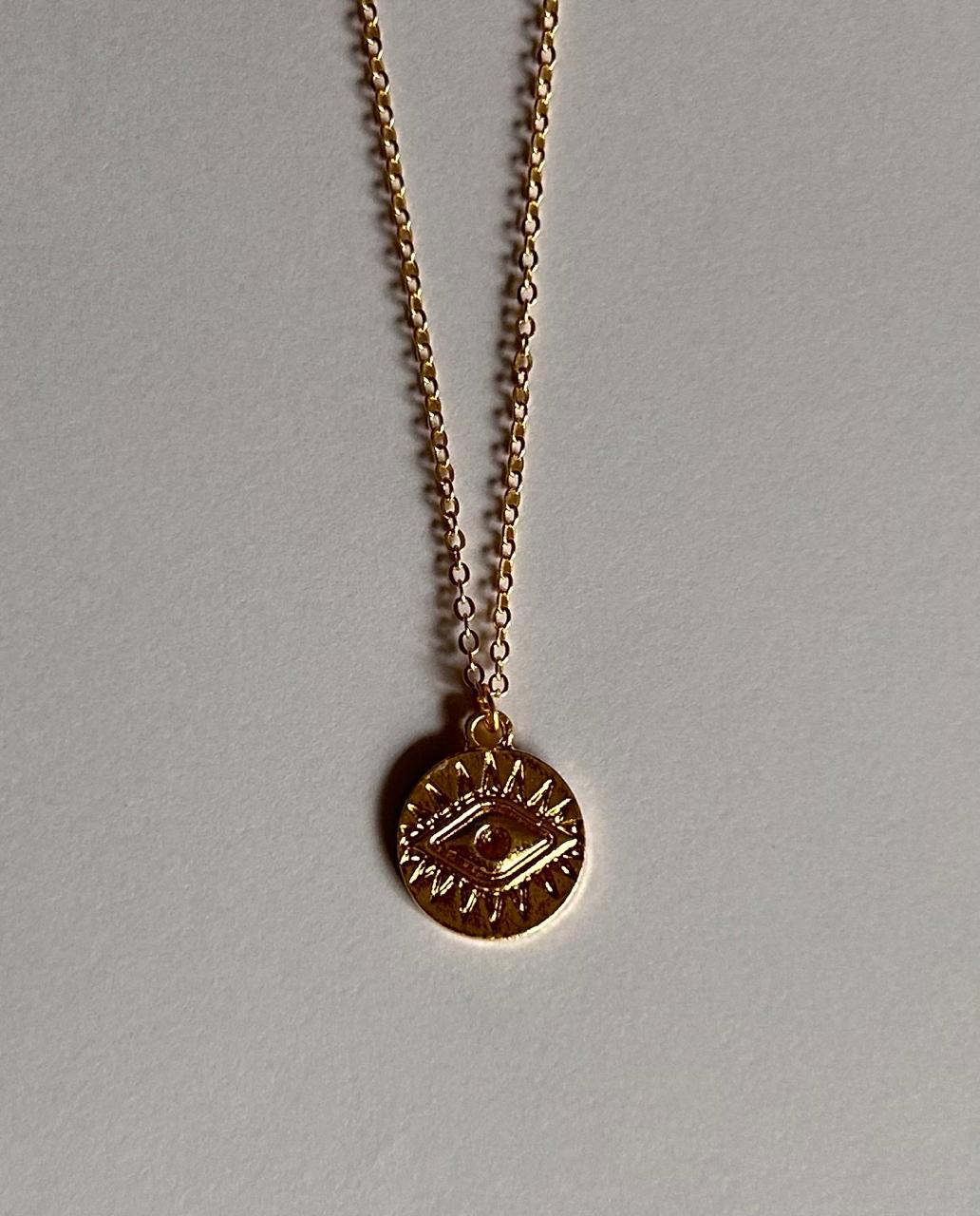 golden evil eye necklace