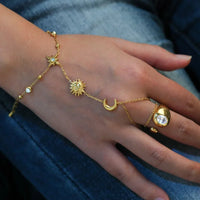 Celestial Hand Chain | 18K Gold Plated