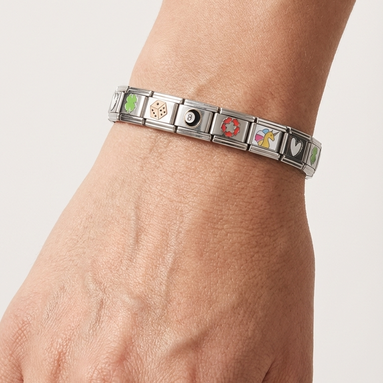 BFF Italian Charm Premium Stainless Steel Bracelet With 18 Charms