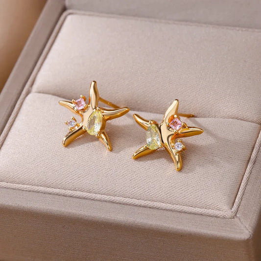 Starfish stud earrings