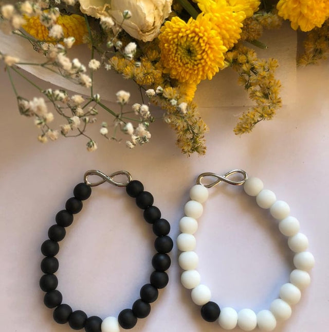 B/W Infinity And Distance Bracelets